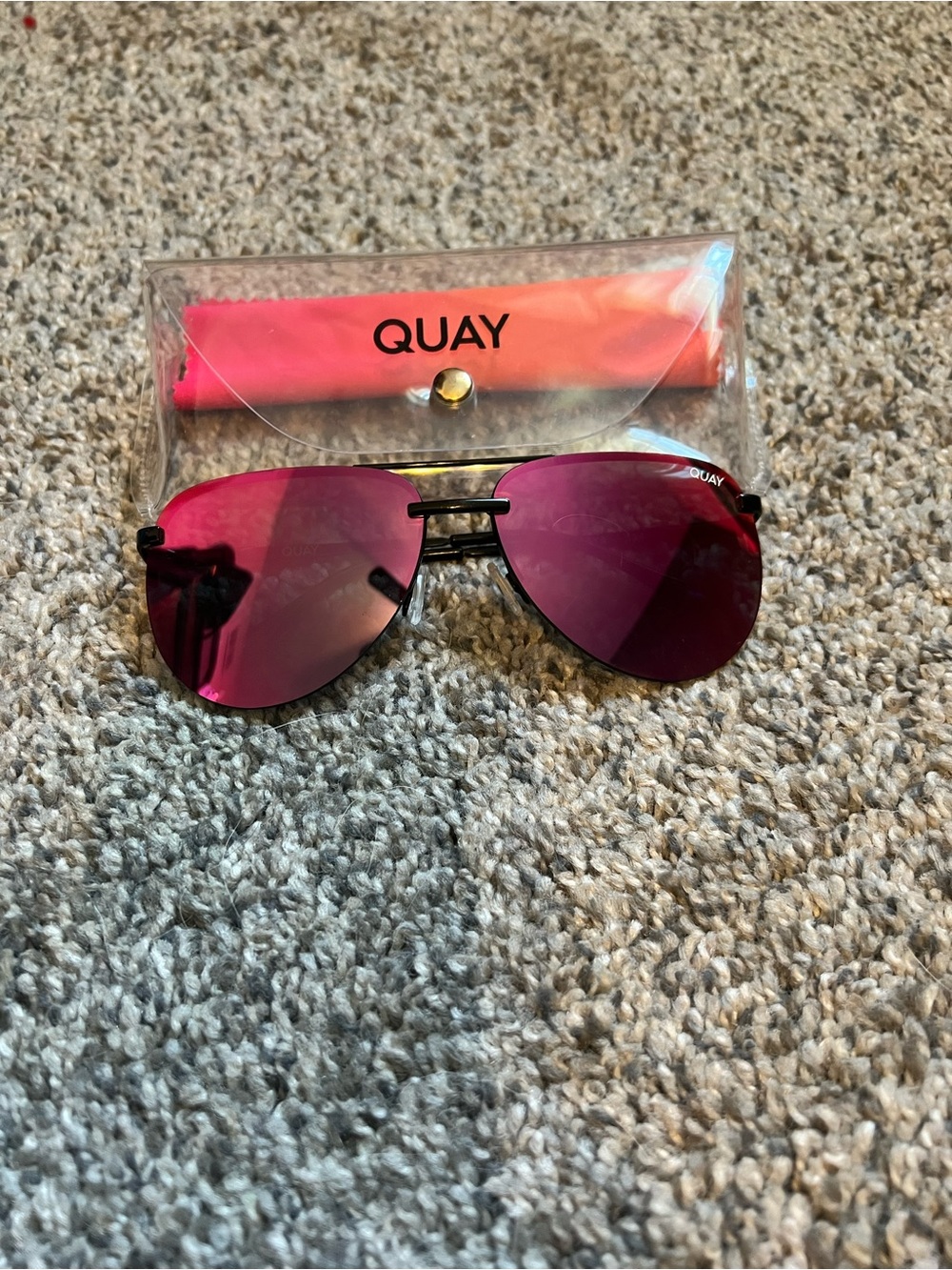 Quay The Playa Women’s Pink Aviator Sunglasses - Mirrored Lens